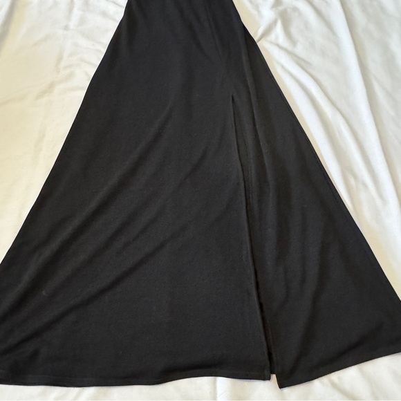 Birdy Grey XS Black Maxi Dress ~ Adjustable Tie Straps Front Slit Bridesmaid - Picture 4 of 10